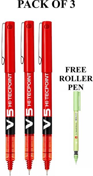 PILOT V5 Liquid Ink Roller Ball Pen| 0.5 mm Needle Tip | Smooth CARTRIDGE TECHNOLOGY Roller Ball Pen