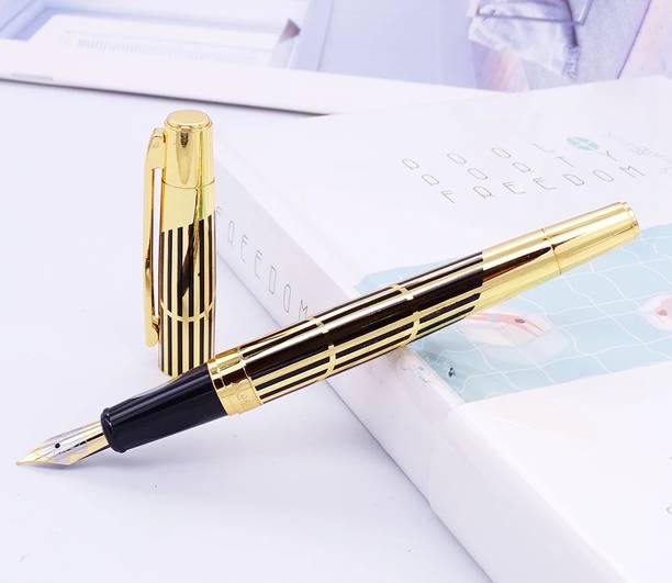 Krink F169 Gold Collection & black Combination With Gold Plated Clip & Fine Nib Fountain Pen