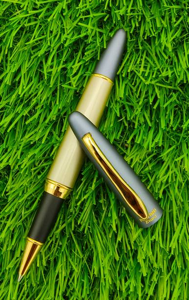 Maskey Metallic Silver Blue Corporate Luxury Unique Metal Roller Ball Ball Pen