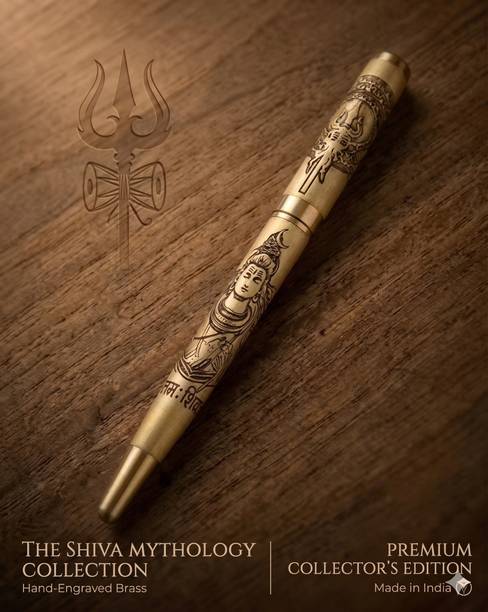 KP2 MAHADEVJI PEN - Luxury Gold Metal Roller Ball Pen | Spiritual Gift Ball Pen