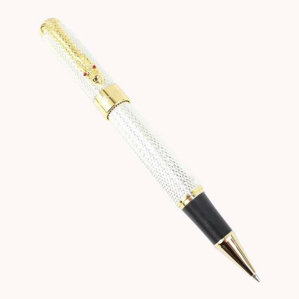 Levin Jinhao 1200 Golden Dragon Red Crystal Eyes (Silver Color) Roller Ball Pen
