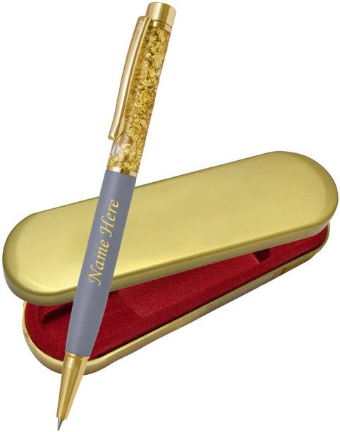 UJJi Matte Finish Zari Gold Grey Colour Body Ball Pen