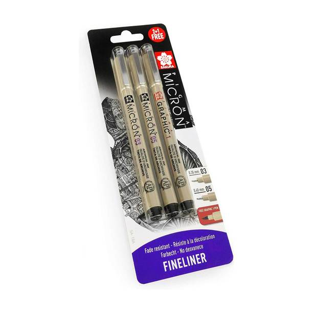 SAKURA Pigma Micron - Pigment Fineliner Pens - 0.3/0.5mm/Graphic Fineliner Pen