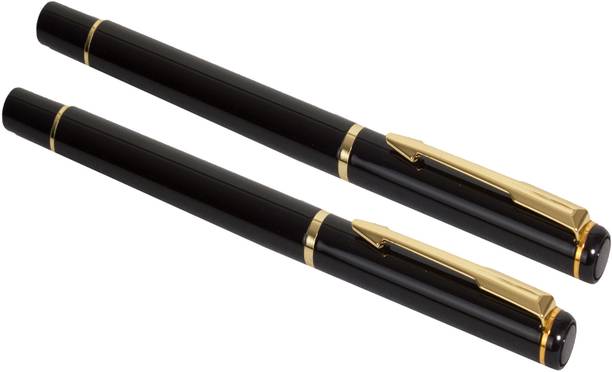 auteur 801 Executive Black Color Metal Body Set Of 2 Roller Pen Gift Set