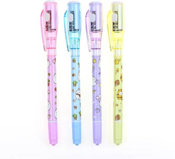 Parseed Invisible Ink Magic Pen (4 Pieces) with UV-Light can use for gift pack Digital Pen