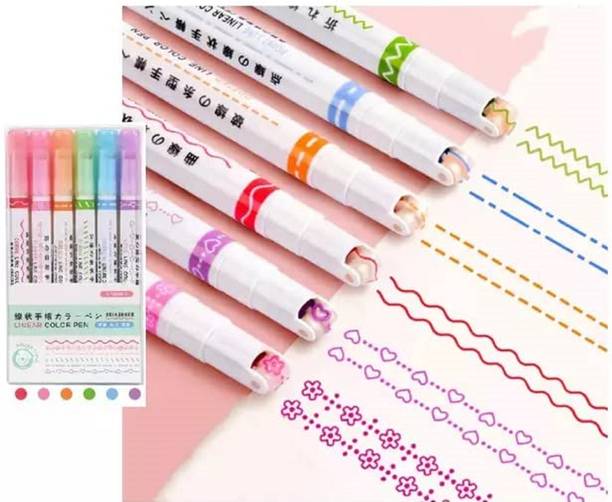 fixer Linear curve pen for kids for drawing, doodling and stamping Roller Ball Pen