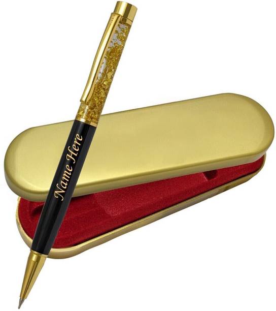 UJJi Name Print Zari Gold Brass Materail Long Lasting Refill Ball Pen