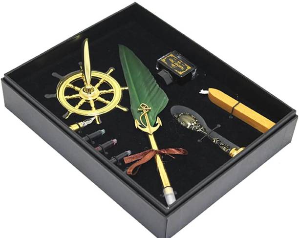 Levin Calligraphy Pen Set dip Luxury Feather Pen and Ink Set With Wax Seal Stamp Calligraphy