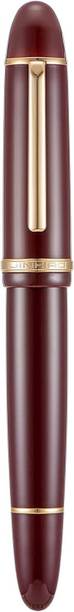Levin X159 Wine Red Acrylic Fountain Pen, Fine Nib Gold Trim Classic Design Fountain Pen
