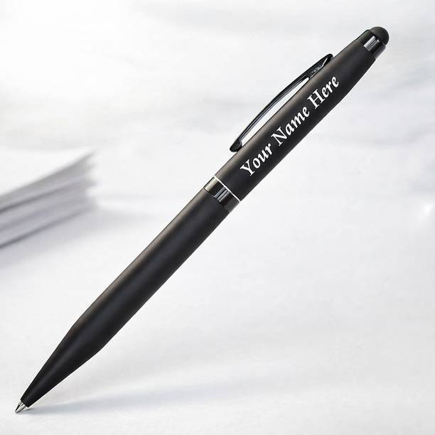 RYNOCHI Personalized Metal Premium Black Ballpoint Smooth Writing Gift for Men & Women Ball Pen