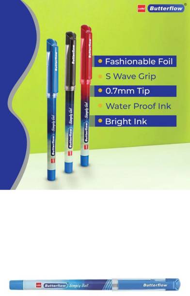 Cello Butterflow Simply Ball Pen Set | Pack of 20| Blue Ball Pen