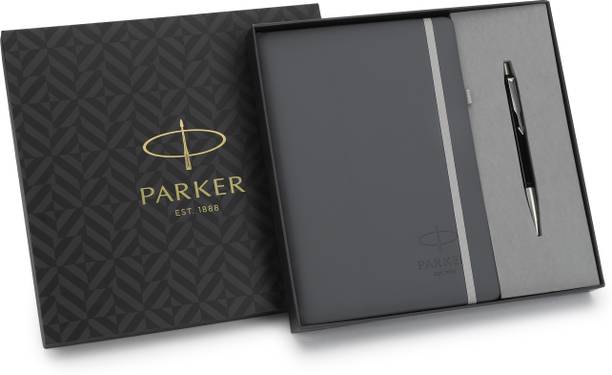 PARKER Gift Set | Note Book with Vector Standard Chrome Trim | Ball Pen