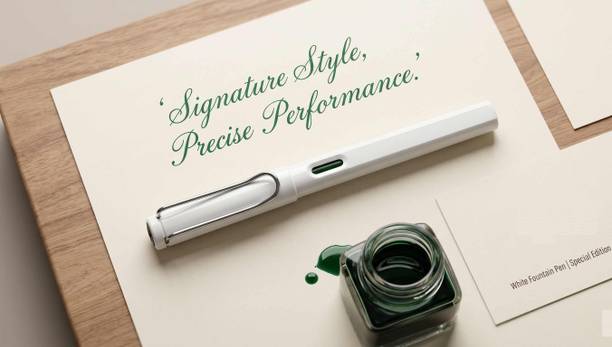 Krink ® Penvy Premium White Collection Fountain Pen–Smooth Writing & Sleek Design Fountain Pen