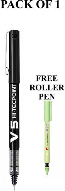 PILOT V5 Liquid Ink Roller Ball Pen| 0.5 mm Needle Tip | Smooth CARTRIDGE TECHNOLOGY Roller Ball Pen