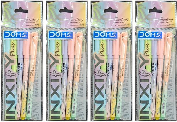 DOMS INXIFY Plus | Textured Grip | LV Ink | 0.7mm Needle Tip| Duel Colour Body | Ball Pen