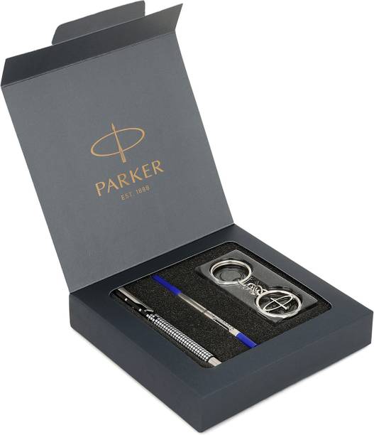 PARKER Vector Special Edition Chrome Trim Roller Ball Pen With Parker Keychain Pen Gift Set