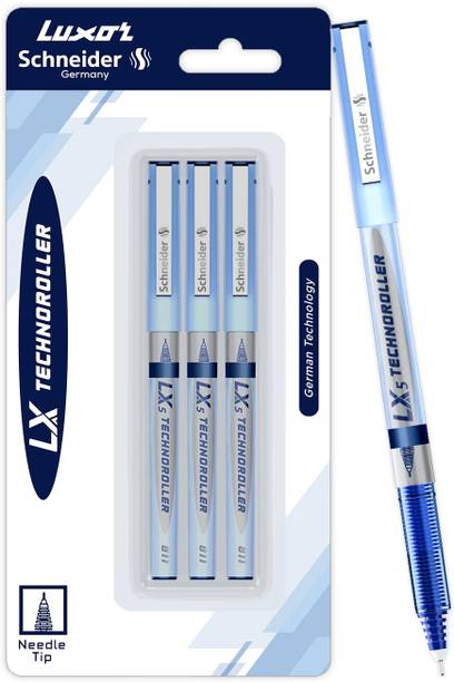LUXOR Schneider LX5 Technoroller| 0.5 mm tip| German Technology| 100% Liquid Ink Roller Ball Pen