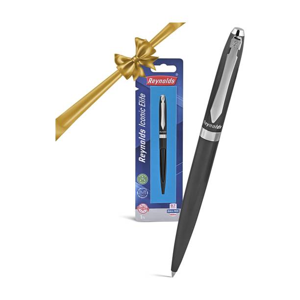 Reynolds Premium Metal Pen with Twist Mechanism, Iconic Elite Gun Metal Ball Pen