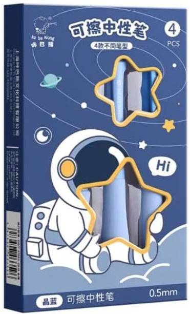 Takhatmal 4Pcs Space Erasable Gel Pens 0.5mm Fine Tip Soft Grip School Stationery for Kids Gel Pen