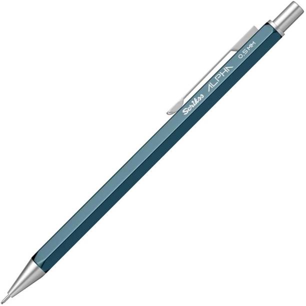 Scrikss 0.5mm Mechanical Pen Pencil | Light Weight | Blue Hexagonal Body | Alpha Series Mechanical Pencil
