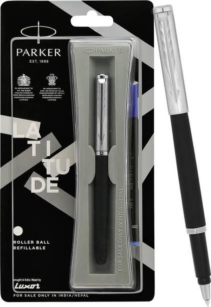 PARKER Latitude Matte Black |Chrome Trim | Roller Ball Pen