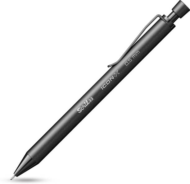 Scrikss Office Icon-X 0.5mm Mechanical Pen Pencil | Black Brass Body | Round Body Mechanical Pencil