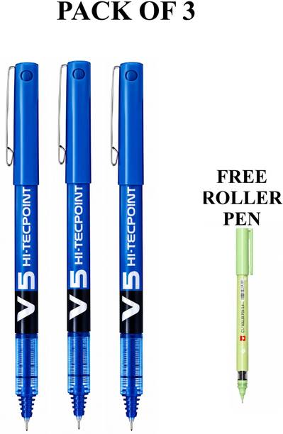 PILOT V5 Liquid Ink Roller Ball Pen| 0.5 mm Needle Tip | Smooth CARTRIDGE TECHNOLOGY Roller Ball Pen