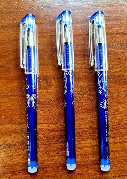 gocasual Erasable Gel Pen Set with attached Magic Wipe Eraser (0.35mm Nib Size) Gel Pen