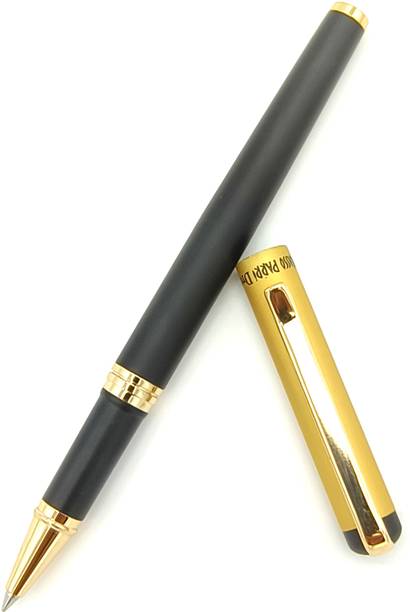 Epraiser Golden Black Matt Finish Corporate Luxury Designer Metal Roller Ball Ball Pen