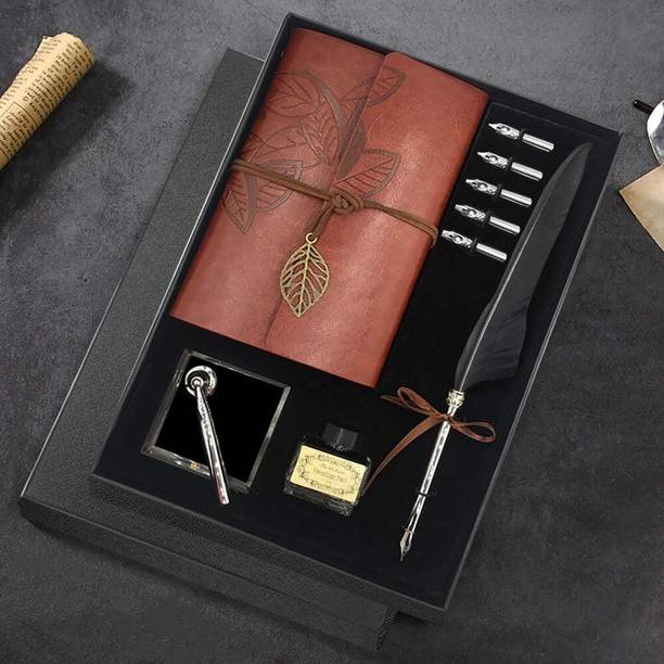 Levin Calligraphy Pen Set dip Luxury Feather Pen and Ink Set With Notebook Calligraphy