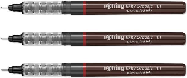 rotring Tikky Graphic 0.1mm Pigment Liner | Black Pigmented Ink | Fibre Tip Fineliner Pen