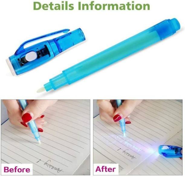 Crazyy Talks Invisible Ink Magic Pen/Cheating with UV-Light Pen (Random Color) Digital Pen