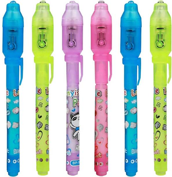 Pvention Return Gift For Kids In Bulk | Invisible Ink Pen With Magic Uv Light For Kids Ball Pen