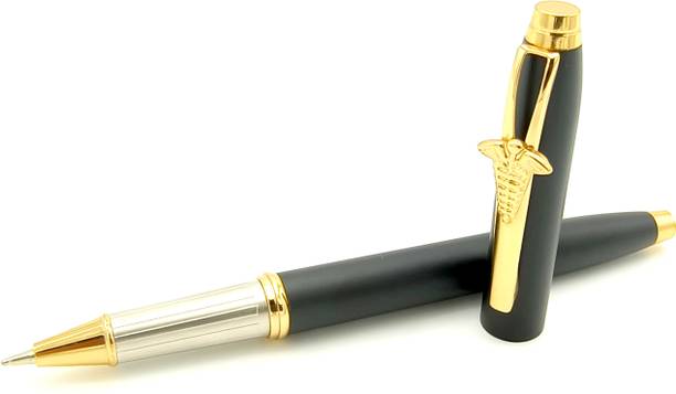 Maskey Doctor Sign Logo Jett Black Corporate Luxury Unique Metal Roller Ball Ball Pen