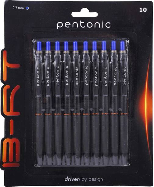 Pentonic B-RT 0.7 mm Retractable Ball Pen Blister | Black Matte Finish Body, Smart Grip Ball Pen