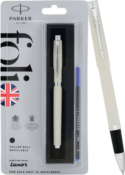 PARKER Folio Standard Chrome Trim |Ivory white Body Colour | Fountain Pen
