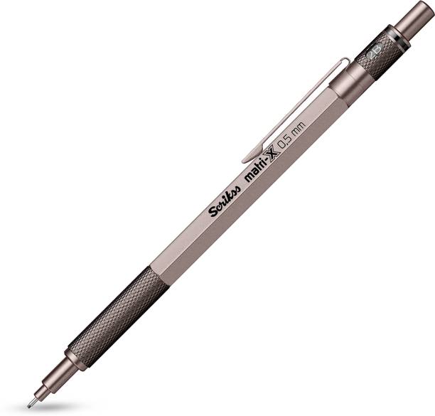 Scrikss Matri-X Mechanical Pencil | 0.5mm | Brass Grip | Hexagonal Plastic Body Mechanical Pencil