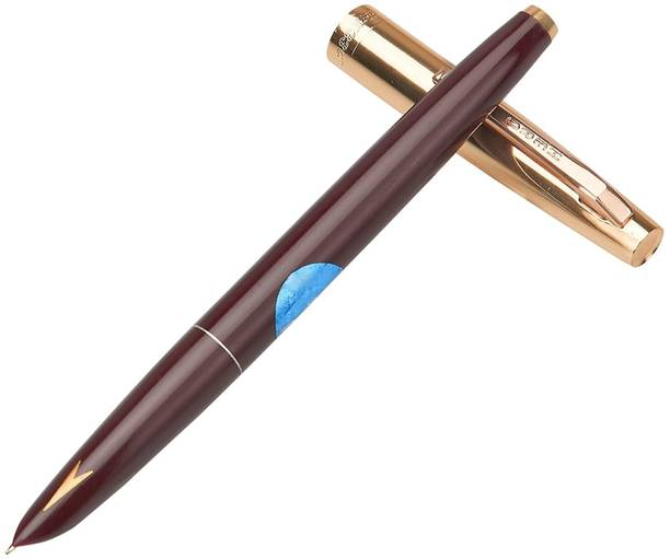 Gold Leaf Hero 329 Original Fp Iridium Tipped Fine Nib Maroon With Golden Trim Set Of 1Pcs Fountain Pen