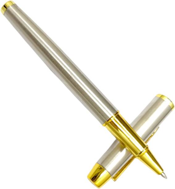 PILOT 288 Designer Silver Metal Body With Gold Plated Clip Smooth Writing Luxury Gift Roller Ball Pen