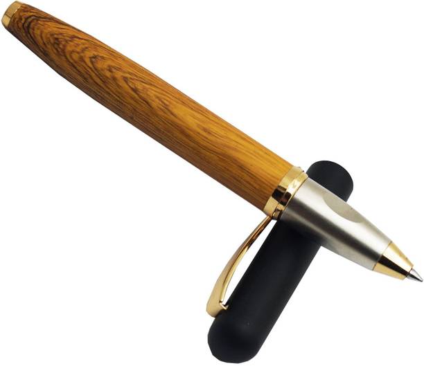 auteur Luxury Amber Series Woody Designer Metal Body Wooden Finish Magnetic Cap Roller Ball Pen