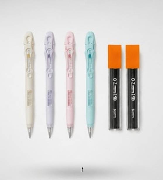 SHA 4 Pack Mechanical Pencil Set 0.2mm with 2 Lead Refills, Erasers, Pastel Mechanical Pencil