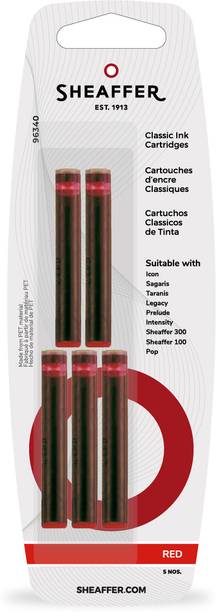 SHEAFFER Pack of 5 - Classic Red Colour Ink Cartridge