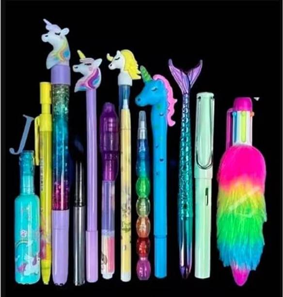 Eclet 12pc Pen Pencil Stationery Supplies Combo Pack For Kids Birthday Gift Ball Pen