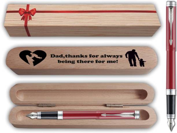 PARKER Folio Std Red Fountainpen Pen with Engraving Thanks Dad Gift Pen Box Fountain Pen