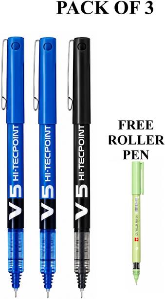 PILOT V5 Liquid Ink Roller Ball Pen| 0.5 mm Needle Tip | Smooth CARTRIDGE TECHNOLOGY Roller Ball Pen