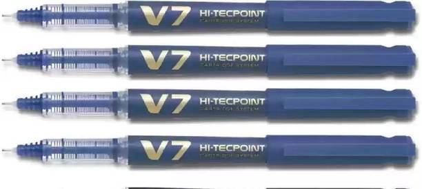 PILOT V7 Hi-tecpoint Roller ball pen with 4 Cartridge(4 Pen + 2 Cartidge) Ink Cartridge