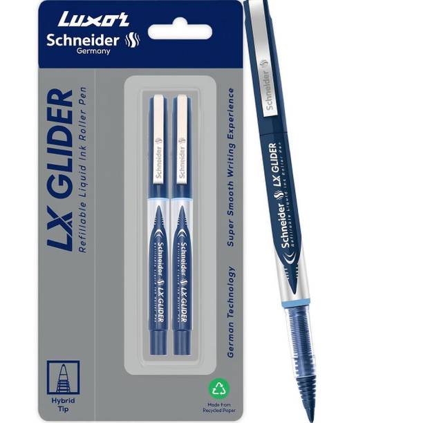 Luxor Schneider LX Glider ( Blue + Blue ), Refillable, Hybrid Tip, Smooth Glide, Liquid Ink Roller Ball Pen