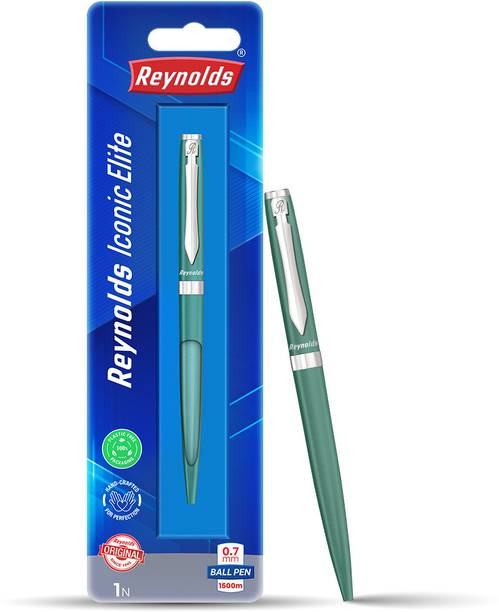 Reynolds Premium Metal Pen with Twist Mechanism, Iconic Elite Teal Ball Pen