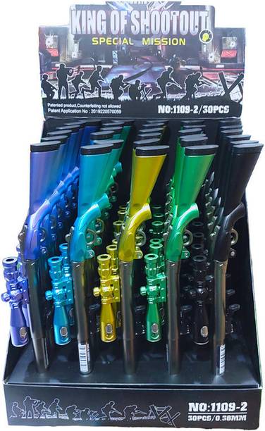 triple paper Kids playing PUBG Sniper Rifle pen School Boy Led Light Gun Gel Pen(Pack of 5) Gel Pen