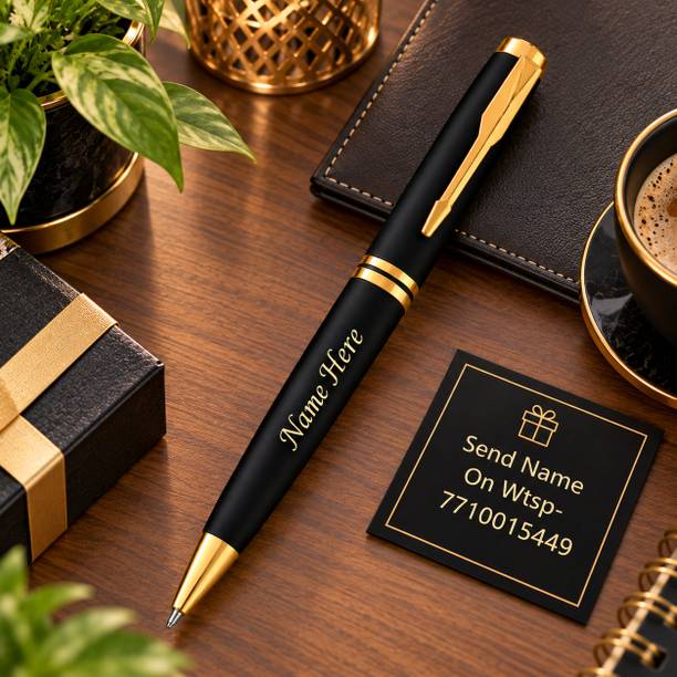 Izel Craft Luxury Signature Black Gold Limited Edition Personalized Pen Ball Pen